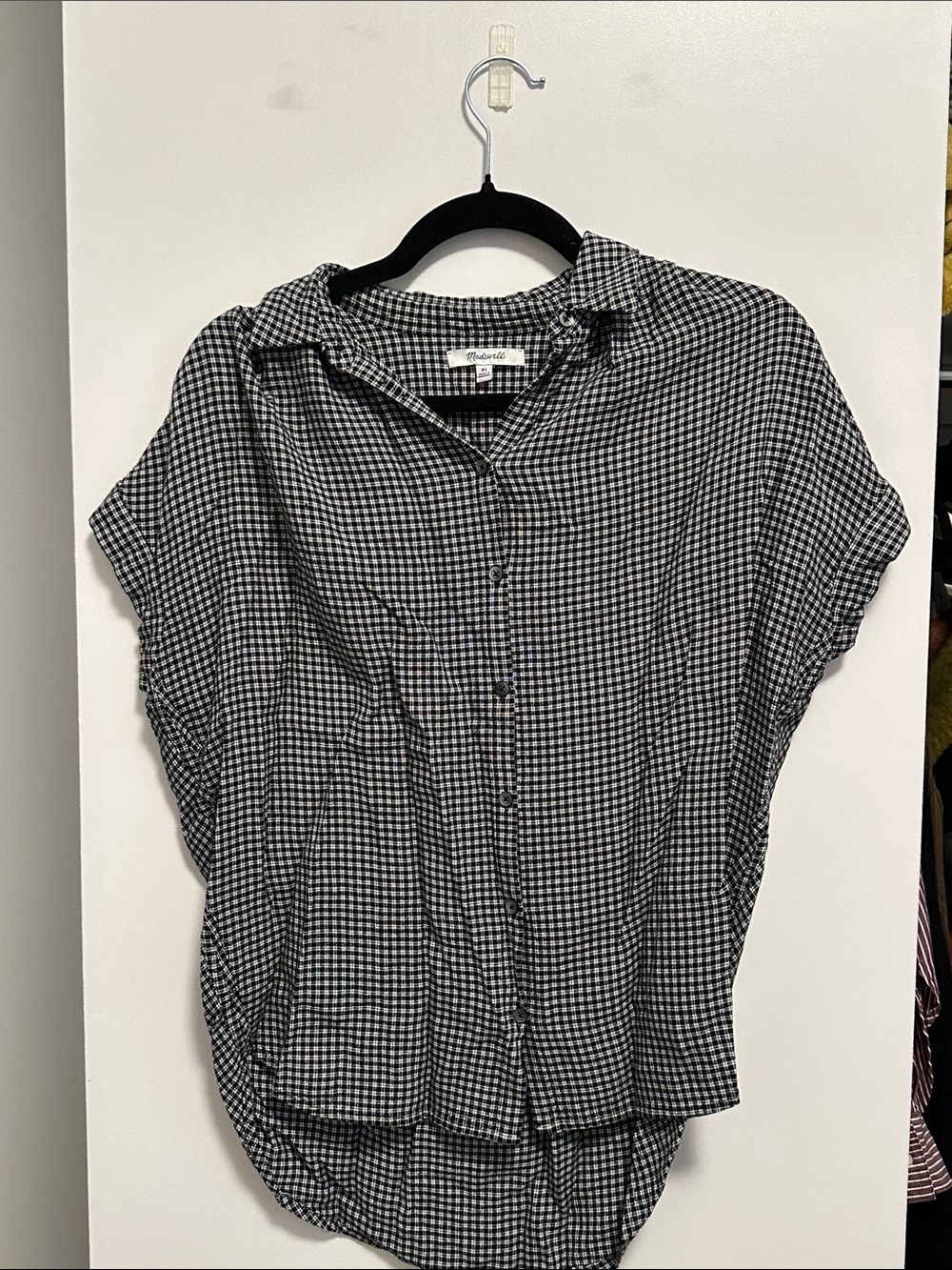 Madewell Black & White Gingham Button-Front Shirt